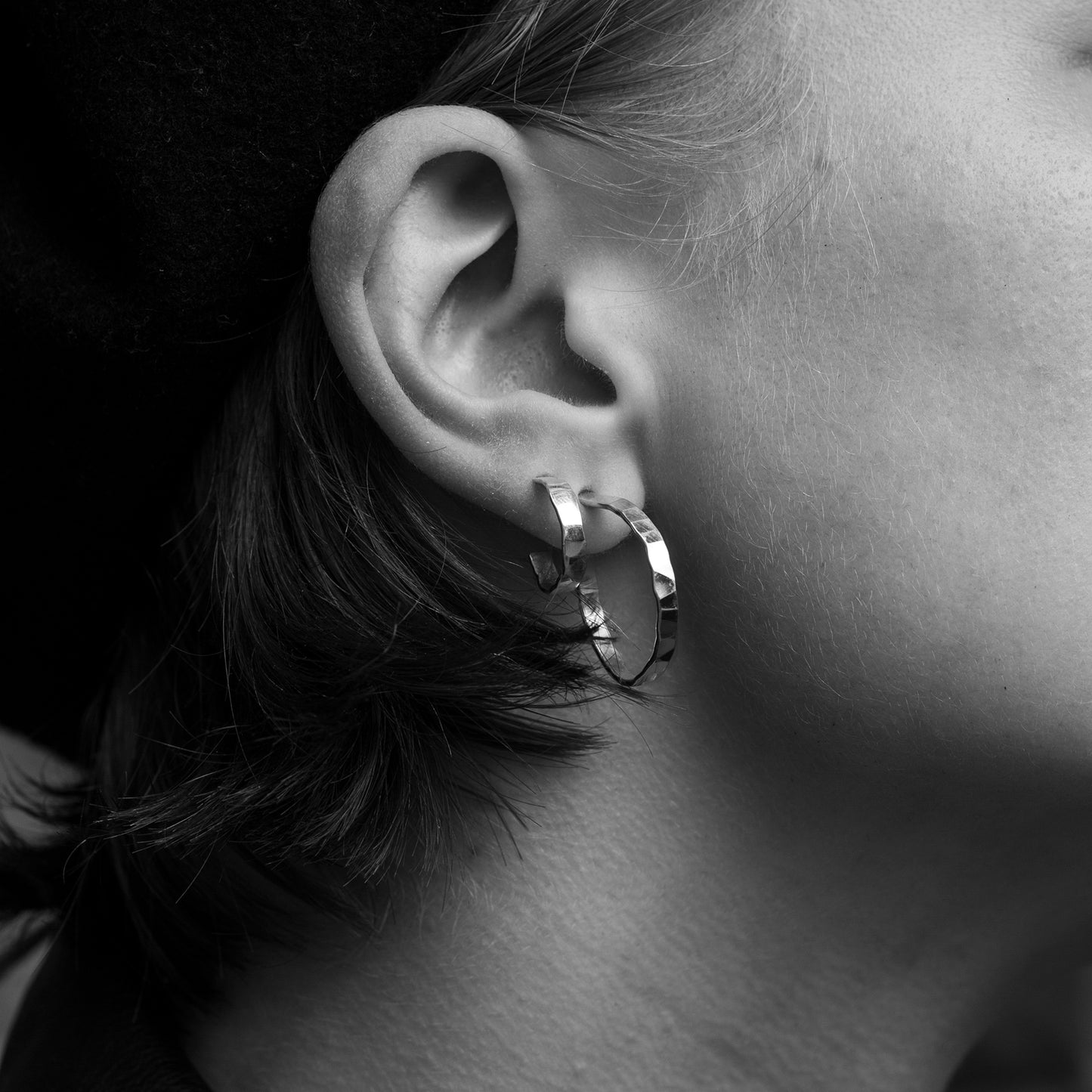 Hammered Earrings Big