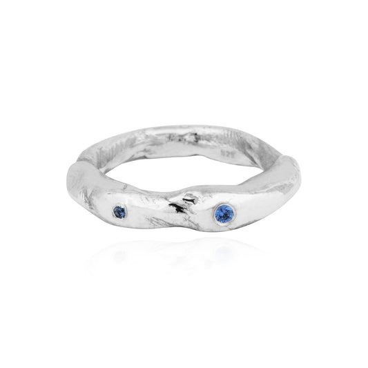 Sapphires Sculptured Ring