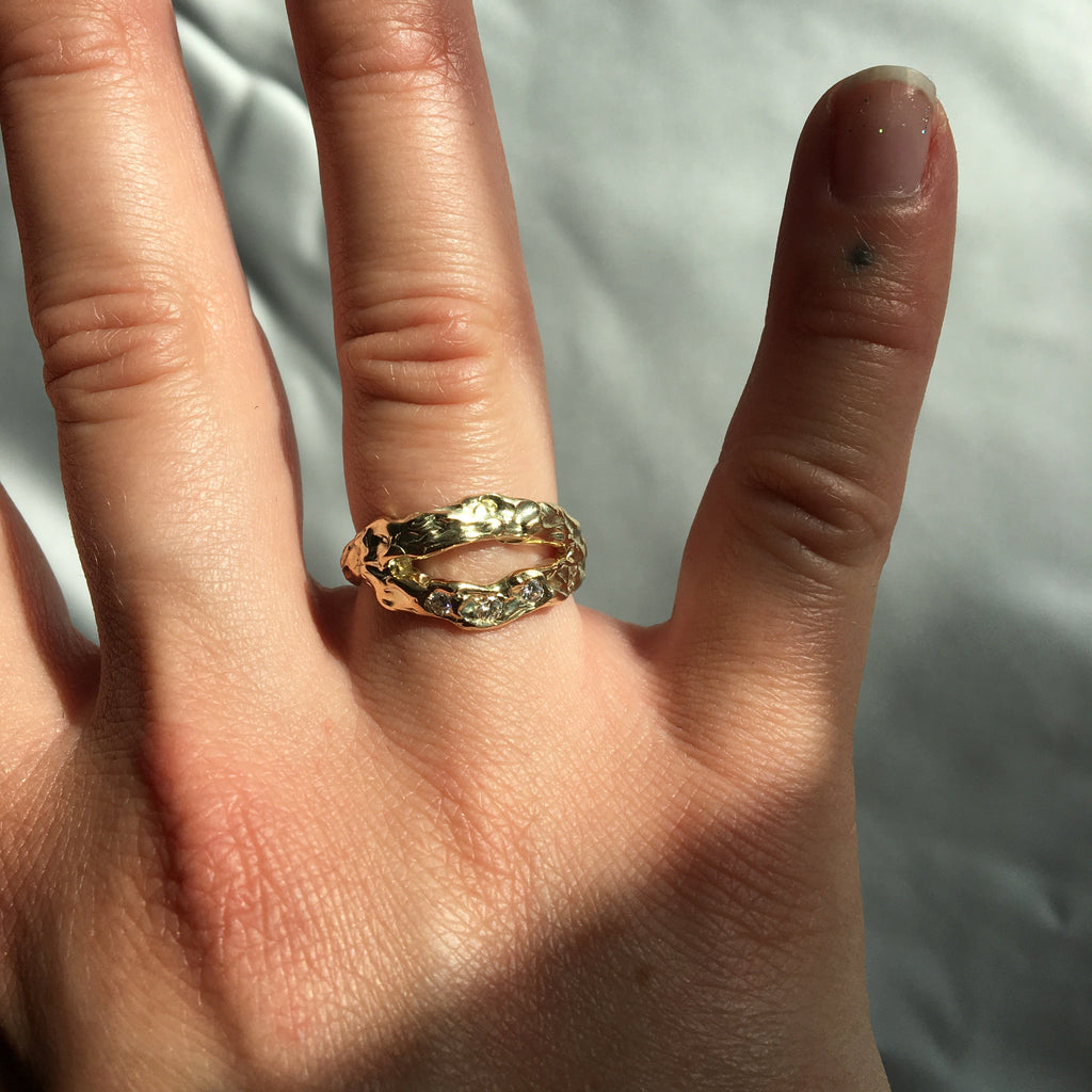 Organic Split Ring 14k gold