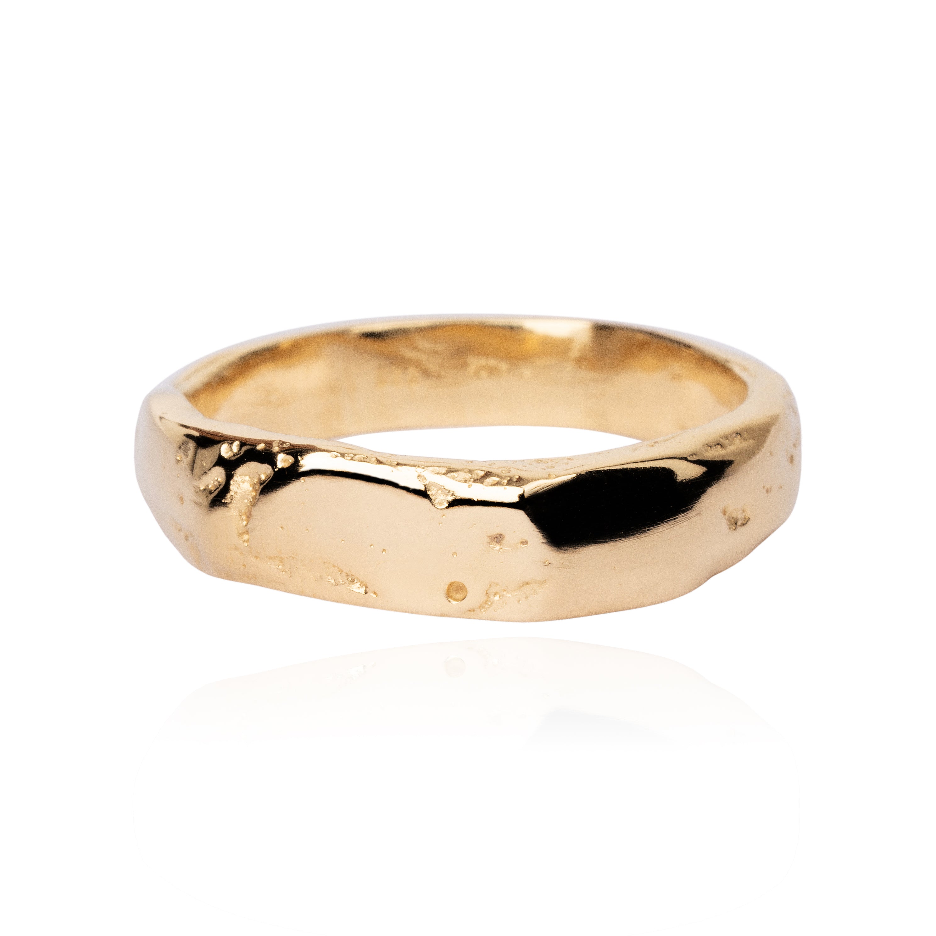 Moulded Signet Ring Thin 14k gold
