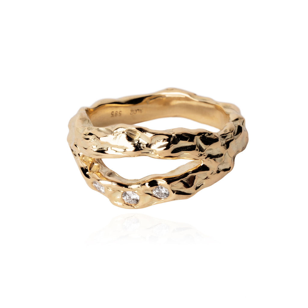 Organic Split Ring 14k gold