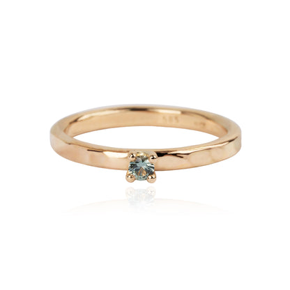 Hammered princess ring 14k gold