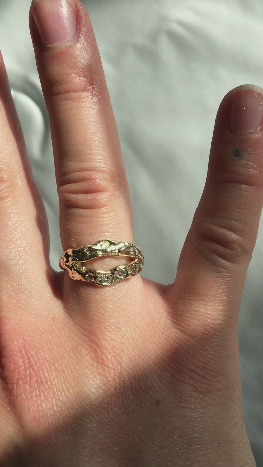 Organic Split Ring 14k gold