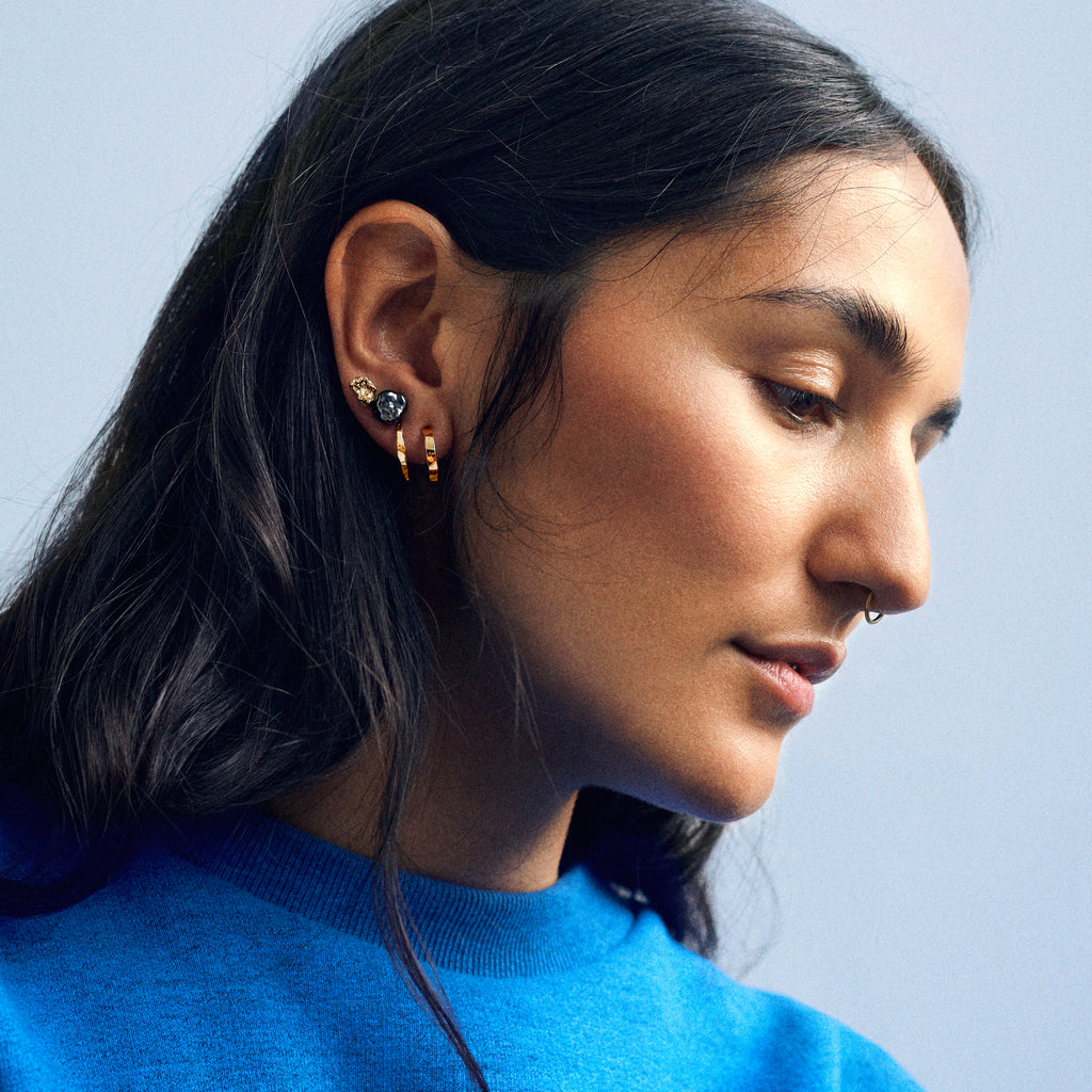 Hammered Earrings 14k gold