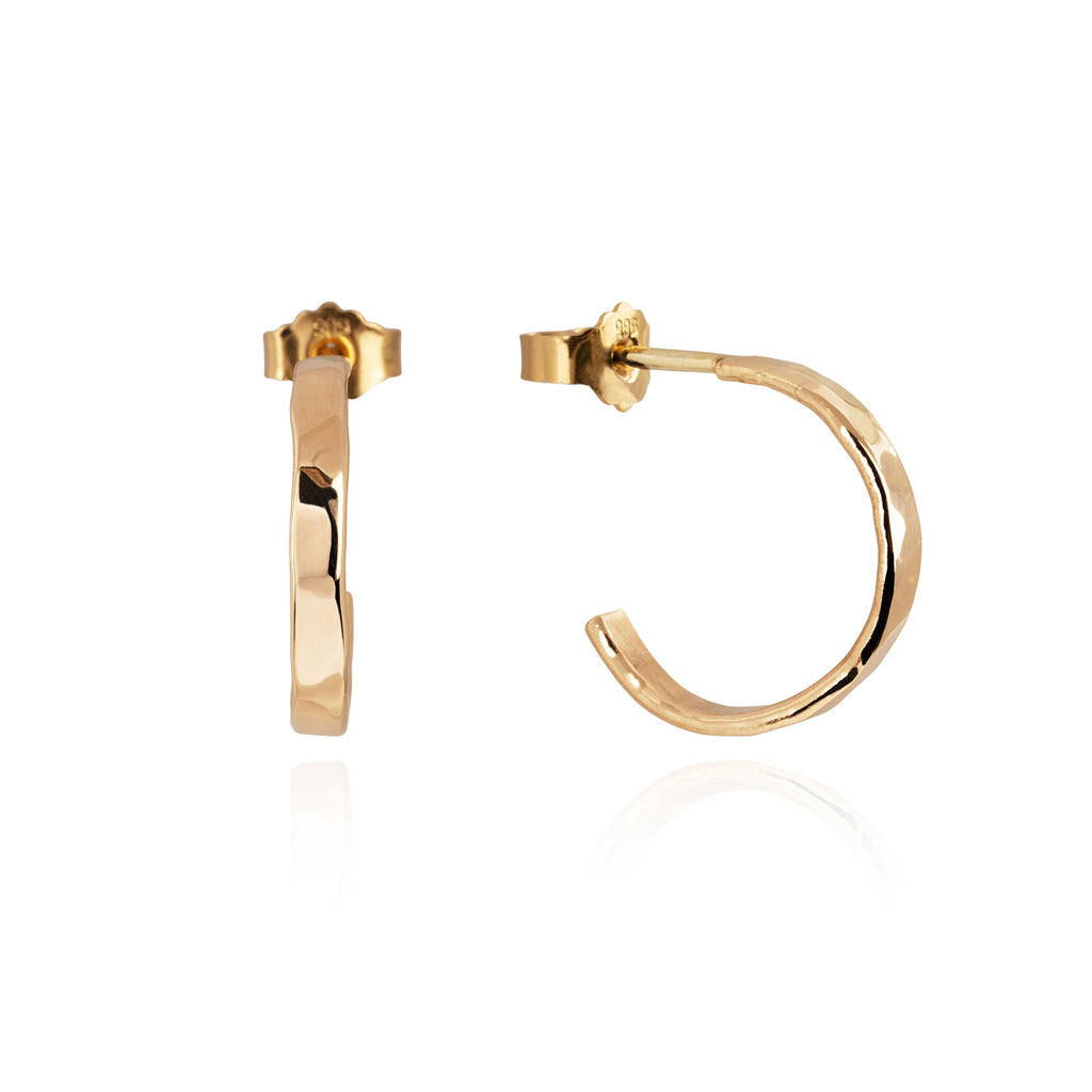 Hammered Earrings 14k gold