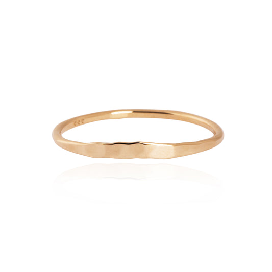 Onepoint Hammered Ring 14k gold