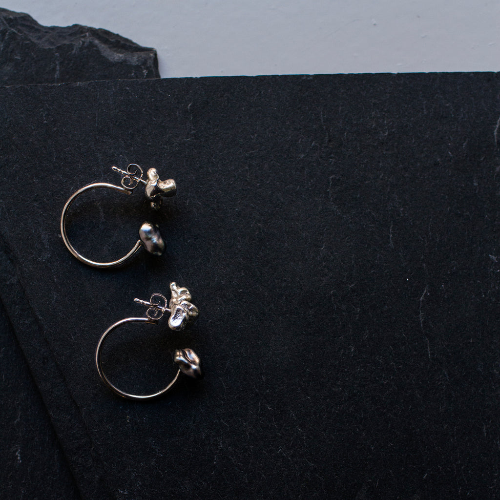 Organic Keshi Pearl Earpieces